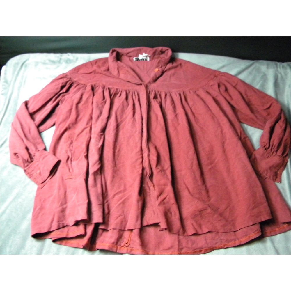 Vintage Ikra Paris Montreal Shirt Womens Large Silk Balloon Sleeve Pockets 90s